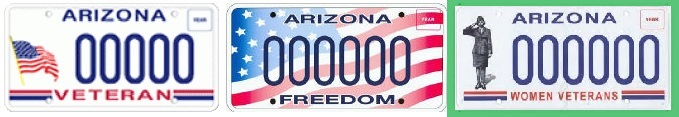Arizona Veteran & Freedom License Plates