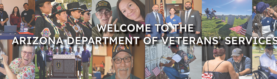 Banner of multiple images of veterans and state employees