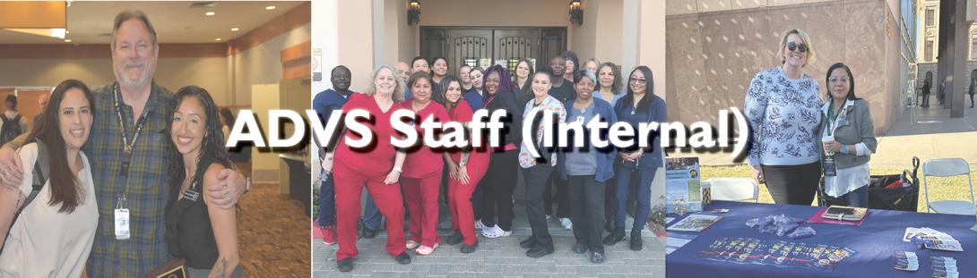 ADVS Staff Page (internal). Veterans' Services employees posing together. 