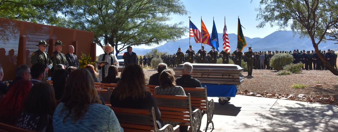 Dozens of law enforcement agencies across Arizona attended interement for Border Patrol Agent and Navy Veteran Freddy Ortiz
