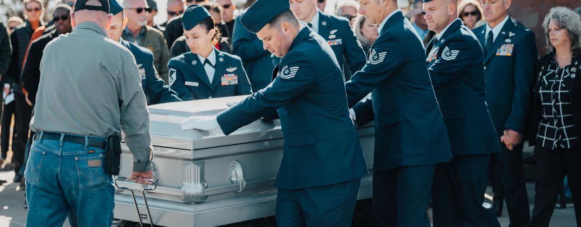 Photo of Chief Major Sergeant Jeff "MadDog" Madorski's casket