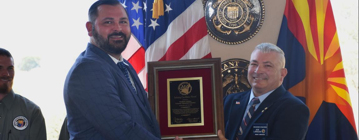 Photo of Southern Arizona Veterans' Memorial Cemetery Staff accepting award