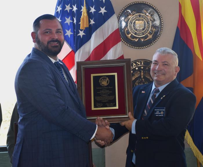Photo of Southern Arizona Veterans' Memorial Cemetery Staff accepting award